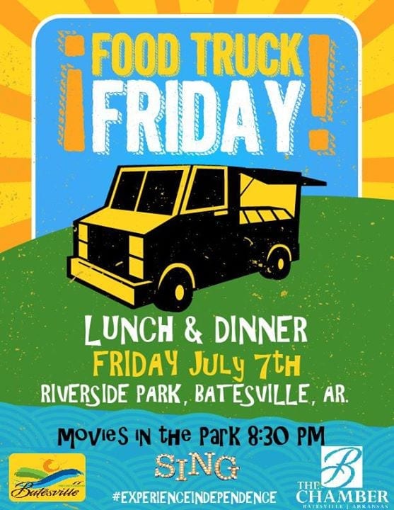 Food Truck Friday to be held Friday July 7th at Riverside Park Ozark