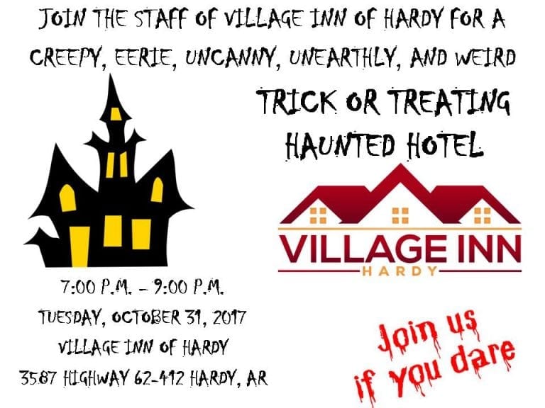 Trick or Treating at Hardy’s Haunted Hotel at the Village Inn Oct. 31