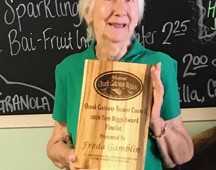 Ozark Gateway Region Leo Rainey Tourism Appreciation Banquet recently honored Freda Gamblin