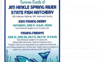 Mammoth Spring hatchery sets free fishing for kids