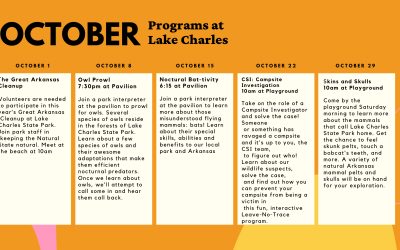 Fun interpretive programs offered this month at Lake Charles State Park, 3705 Highway 25 Powhatan AR